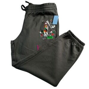 Tim Burton Disney NIGHTMARE BEFORE CHRISTMAS MEN'S LOUNGE PANTS XXL Gray Joggers